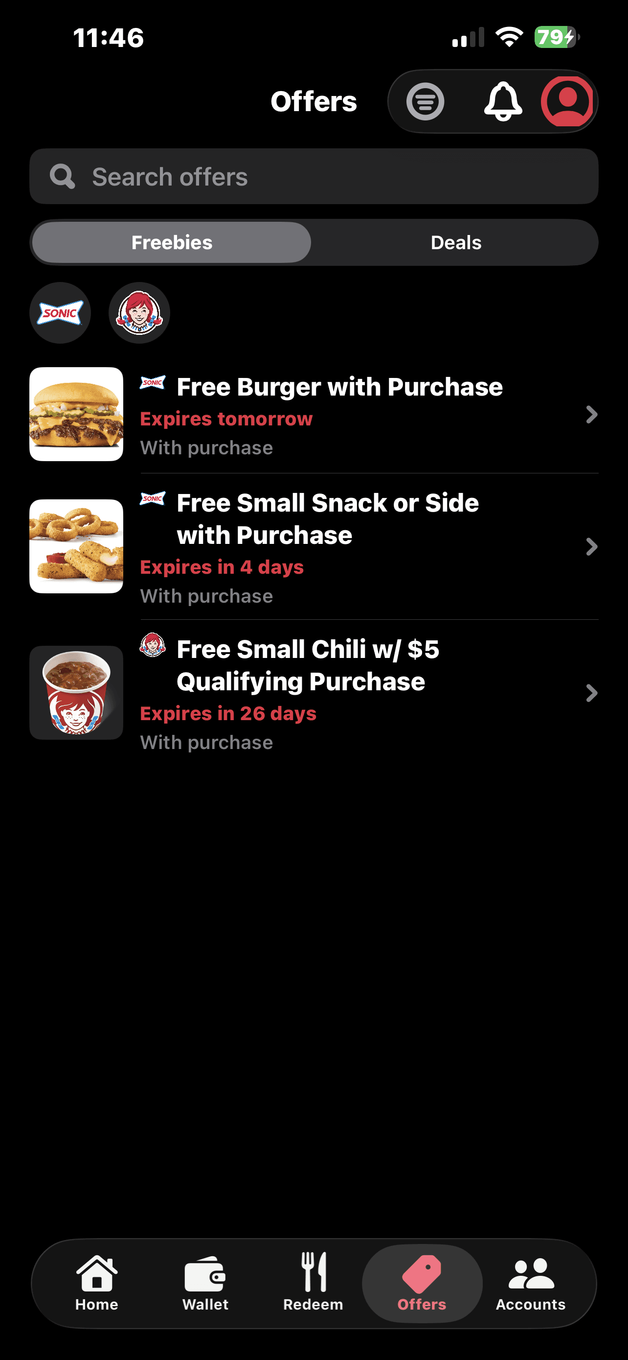 BonusBites Offers gathering freebies and deals by urgency